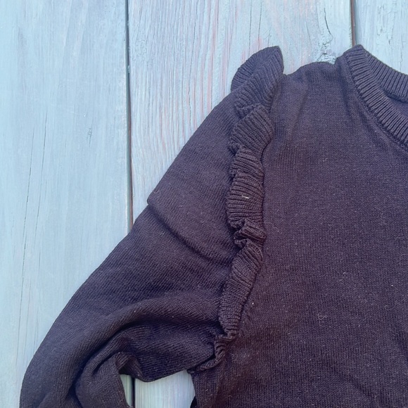 Black cotton cardigan with ruffles on shoulders, Carter’s, 8 - Picture 3 of 5